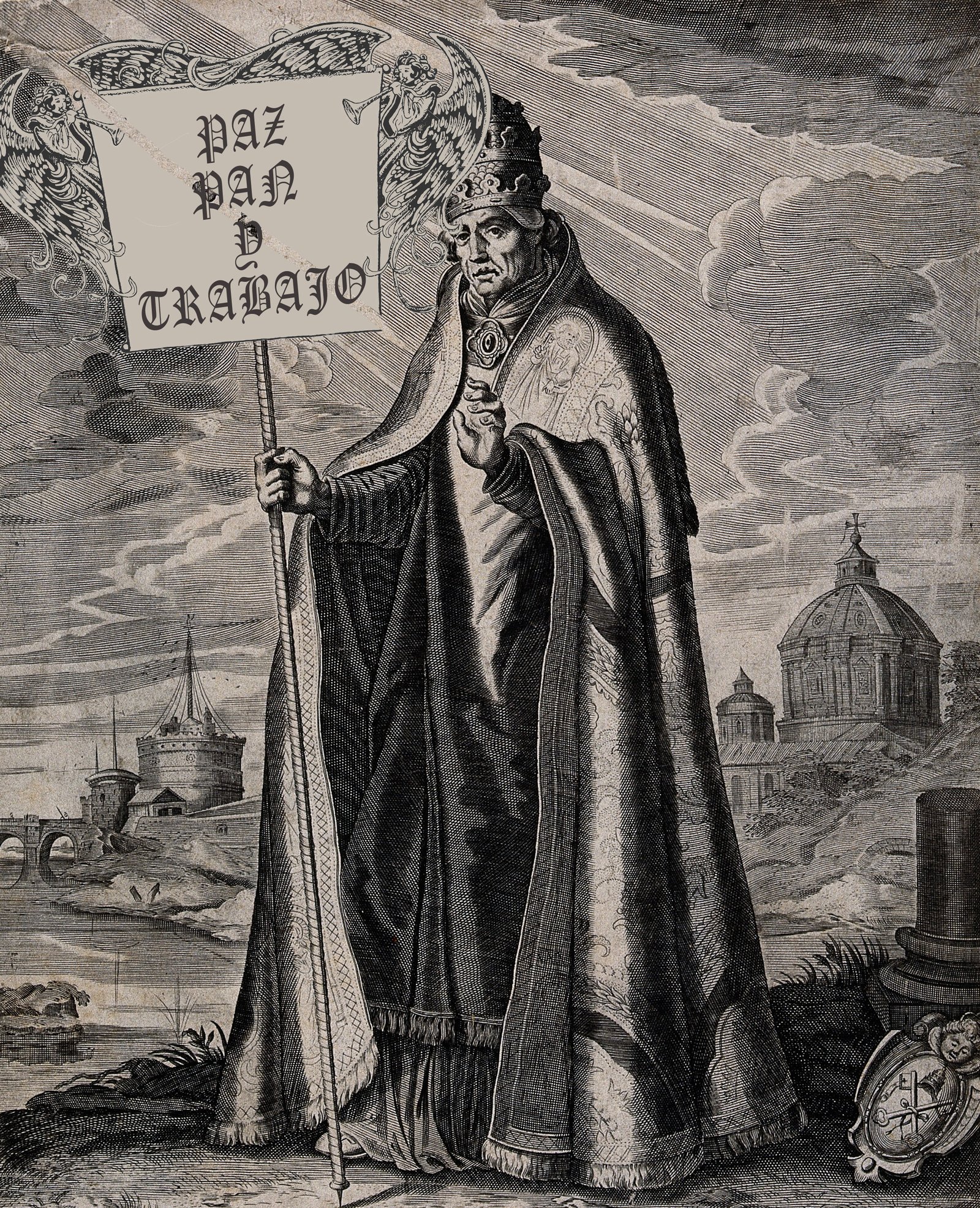 V0032164 Saint Gregory the Great. Engraving by A. Hogenberg after D.